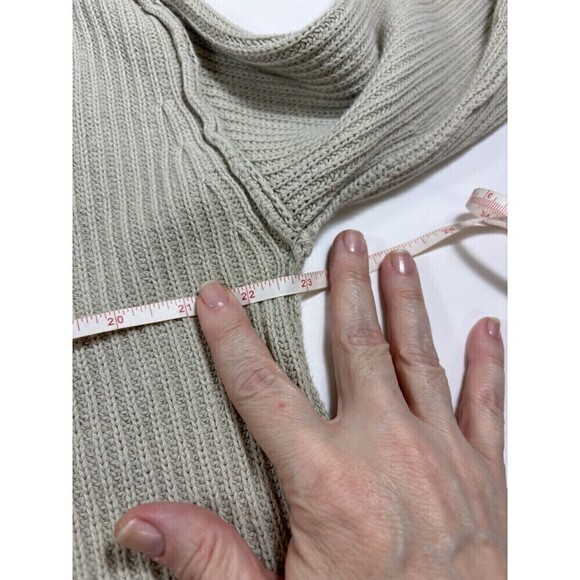 Neutral Ground Cotton Sweater Cream Small Bell Sleeves Cropped - Picture 4 of 8